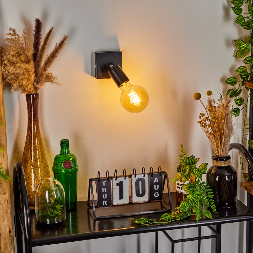 Tulla Muurlamp Zwart, 1-licht