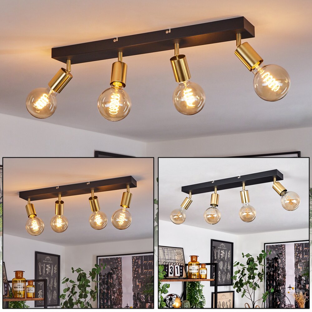 Tulla Plafondlamp Messing, Zwart, 4-lichts main product photo