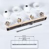Orny Plafondlamp Hout licht, Wit, 4-lichts