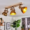 Orny Plafondlamp Brons, Hout licht, 3-lichts