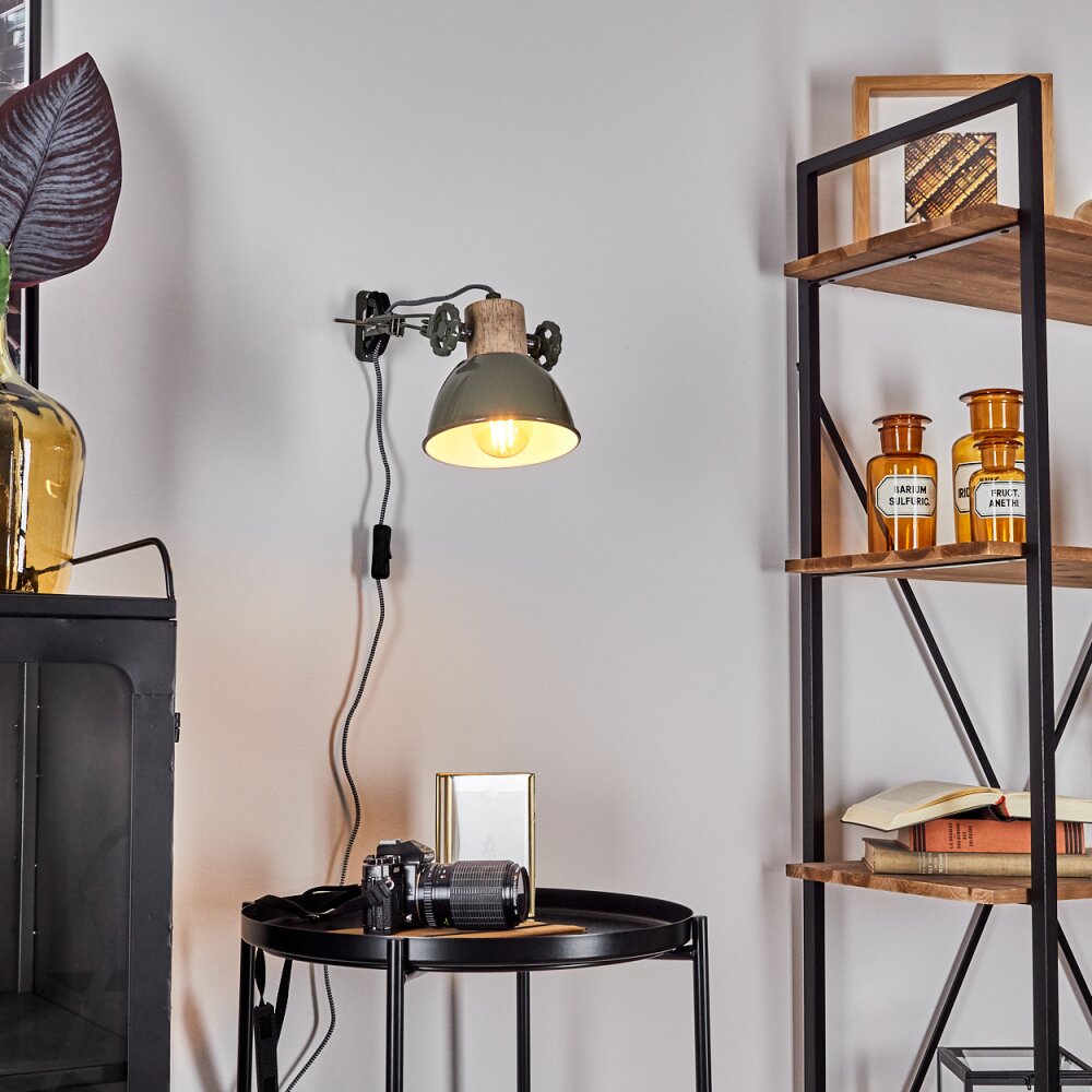 Orny Muurlamp Groen, Hout licht, 1-licht main product photo