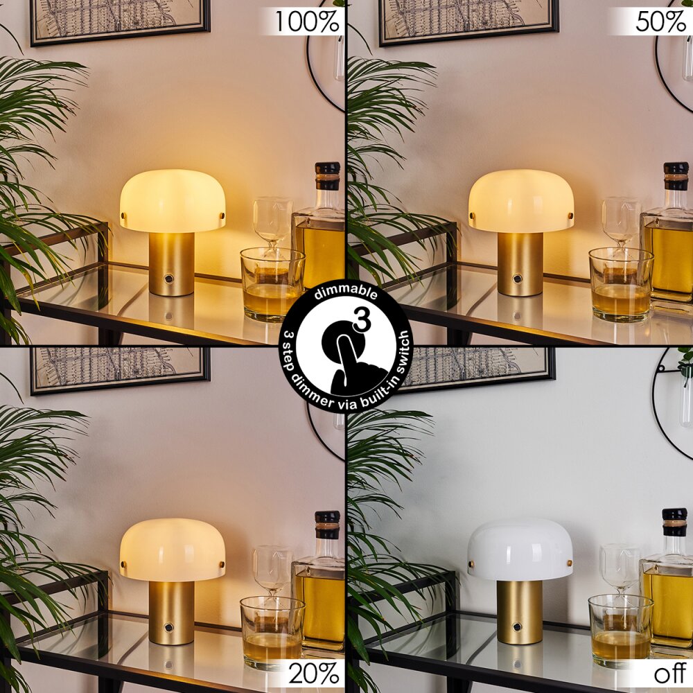 Guicia Tafellamp Goud, Messing, 1-licht