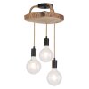 Globo GEORG Plafondlamp Hout donker, Zwart, 3-lichts