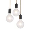 Globo GEORG Plafondlamp Hout donker, Zwart, 3-lichts