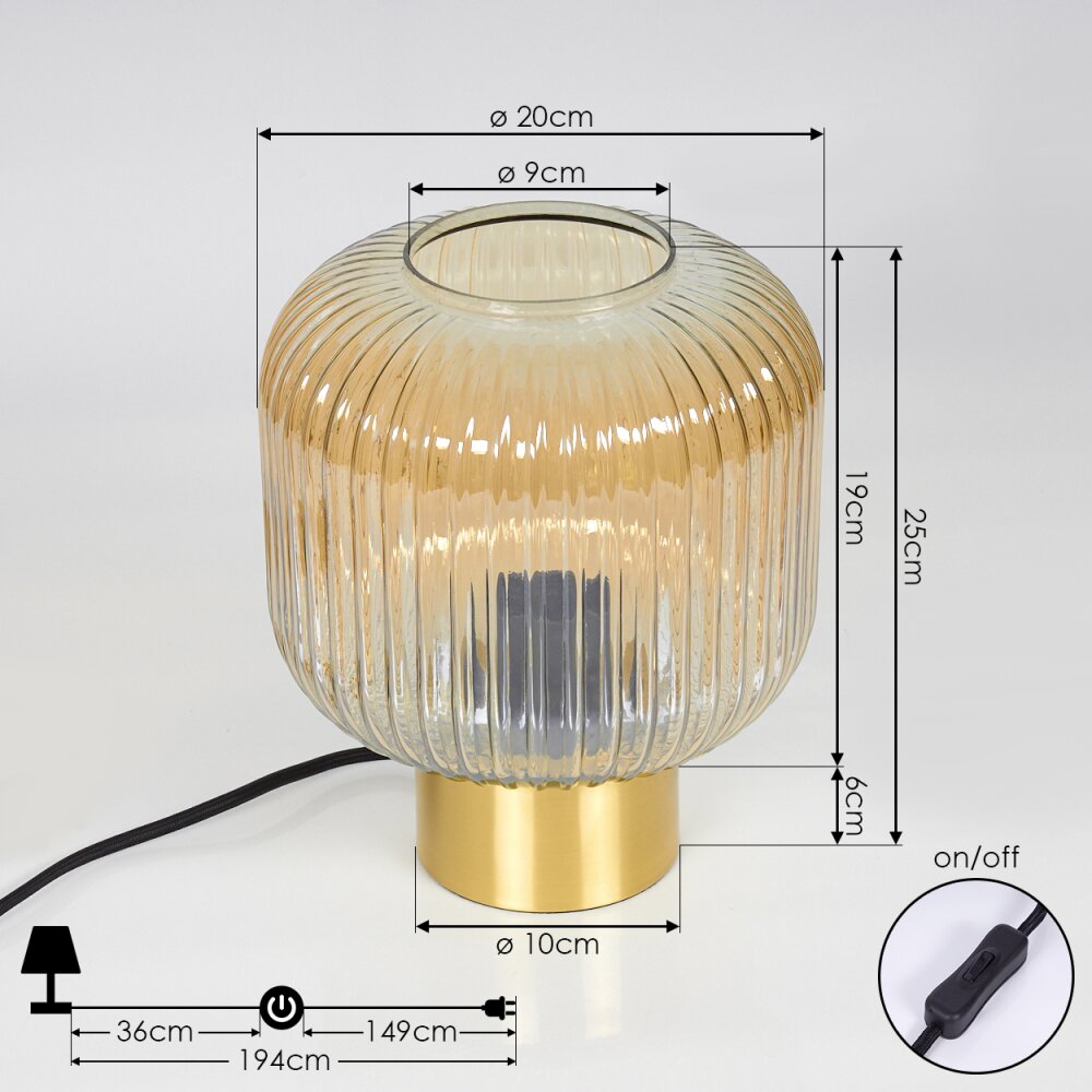 Paeni Tafellamp Amber, 1-licht