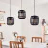Mongolei Hanglamp Zwart, 3-lichts