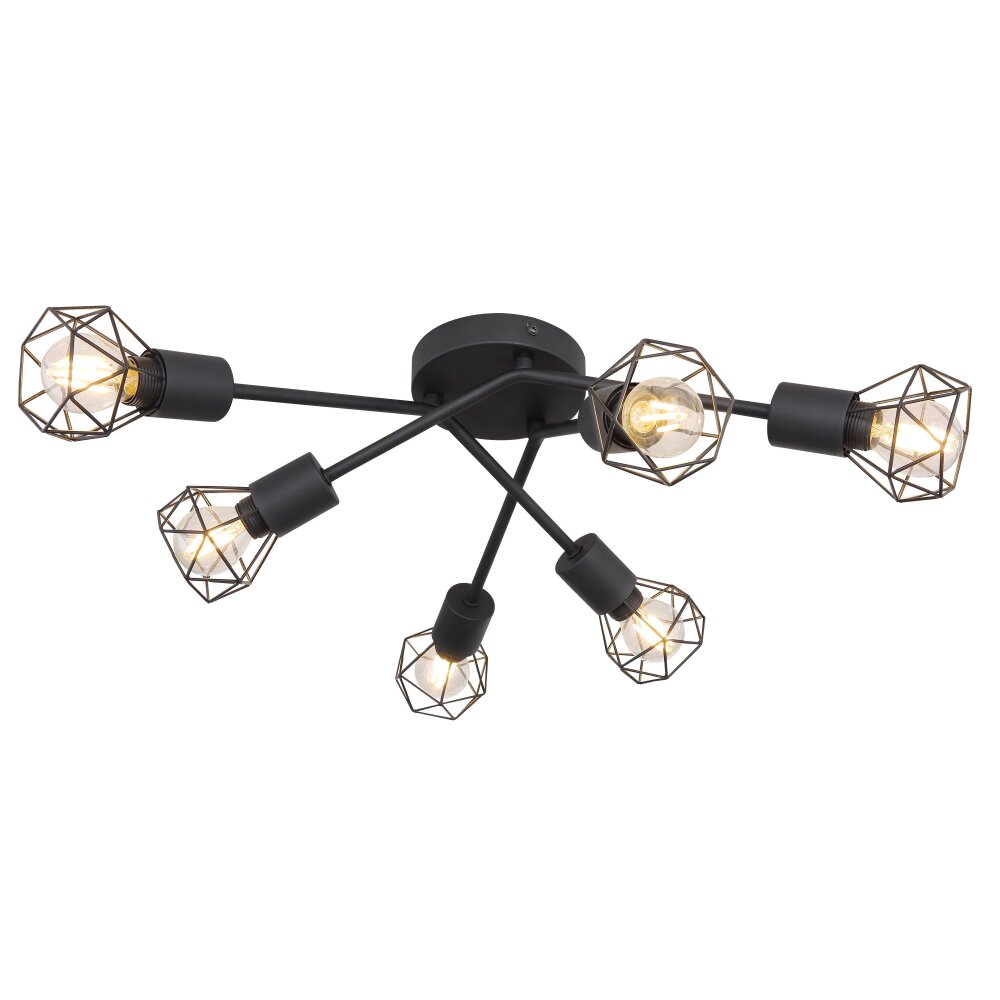Globo XARA I Plafondlamp Zwart, 6-lichts main product photo