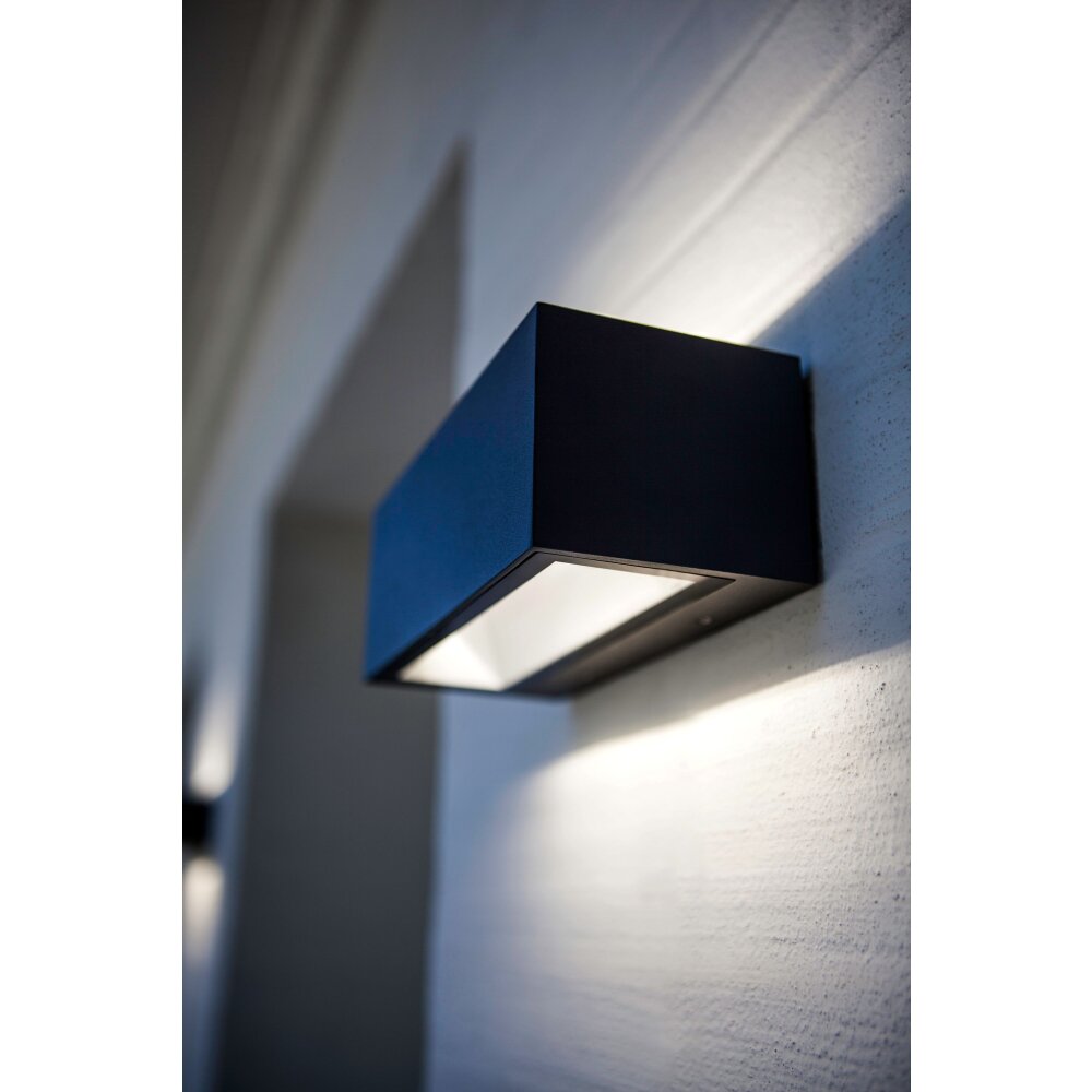 Lutec GEMINI Buiten muurverlichting LED Zwart, 2-lichts main product photo