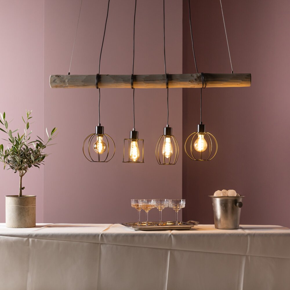 Brilliant Karlen Hanglamp Grijs, Zwart, 4-lichts main product photo