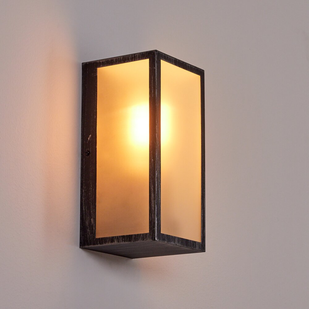 Hakkas Buiten muurverlichting Zwart, Zilver, 1-licht