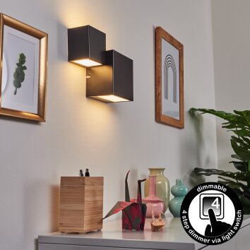 Sumina Muurlamp LED Zwart, 1-licht Sumina Muurlamp LED Zwart, 1-licht