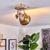 Orny Plafondlamp Brons, Hout licht, 1-licht