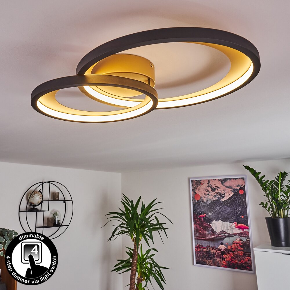 Baiyin Plafondlamp LED Goud, 1-licht main product photo