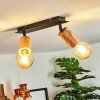 Vasanello Plafondlamp Hout licht, Zwart, 2-lichts