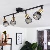Cairns Plafondlamp Oud messing, Zwart, 4-lichts