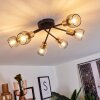 Cairns Plafondlamp Oud messing, Zwart, 6-lichts