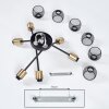Cairns Plafondlamp Oud messing, Zwart, 6-lichts