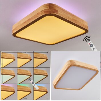 Batamoto Plafondpaneel LED Hout licht, Wit, 2-lichts, Afstandsbediening, Kleurwisselaar Batamoto Plafondpaneel LED Hout licht, Wit, 2-lichts, Afstandsbediening, Kleurwisselaar