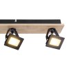 Globo JOYA Plafondlamp LED Hout licht, Zwart, 4-lichts