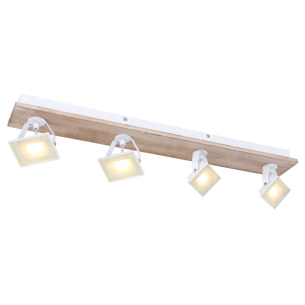 Globo JOYA Plafondlamp LED Hout licht, Wit, 4-lichts main product photo