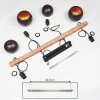 Imana Hanglamp Hout licht, Zwart, 4-lichts