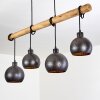 Imana Hanglamp Hout licht, Zwart, 4-lichts