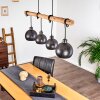 Imana Hanglamp Hout licht, Zwart, 4-lichts