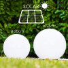 Kogellamp set solar LED roestvrij staal, 2-lichts