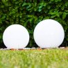 Kogellamp set solar LED roestvrij staal, 2-lichts