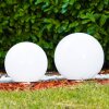 Kogellamp set solar LED roestvrij staal, 2-lichts