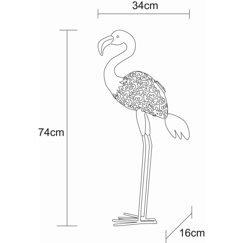 Globo FLAMINGO Solarlamp LED Roze, 1-licht