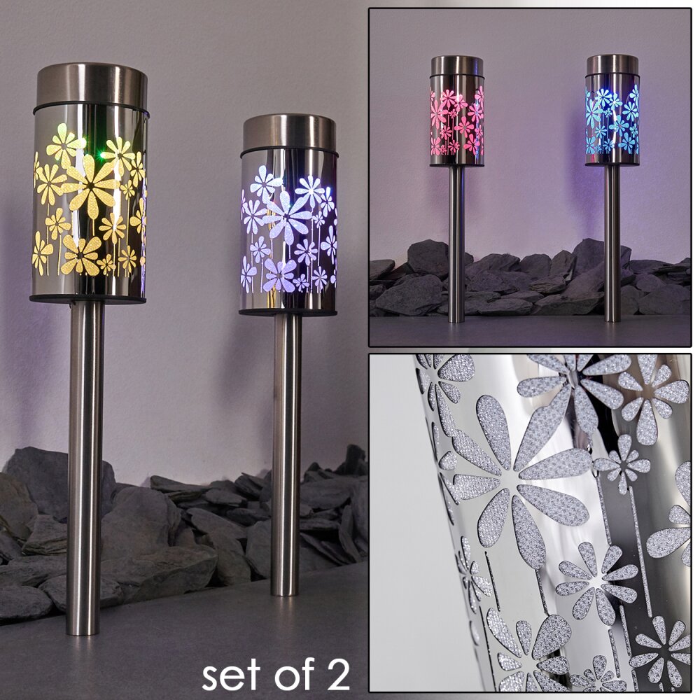 Gorizia Solarlamp LED roestvrij staal, 2-lichts, Kleurwisselaar main product photo