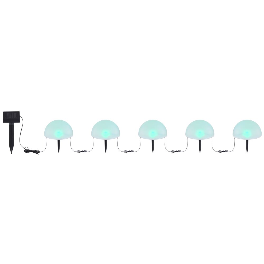 Globo Solarlamp LED Zwart, 5-lichts, Kleurwisselaar
