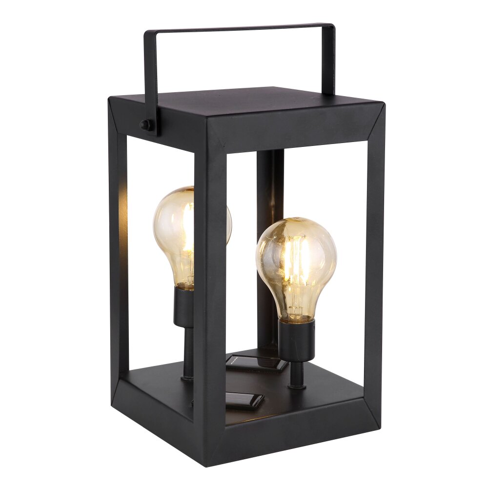 Globo Solarlamp LED Zwart, 2-lichts