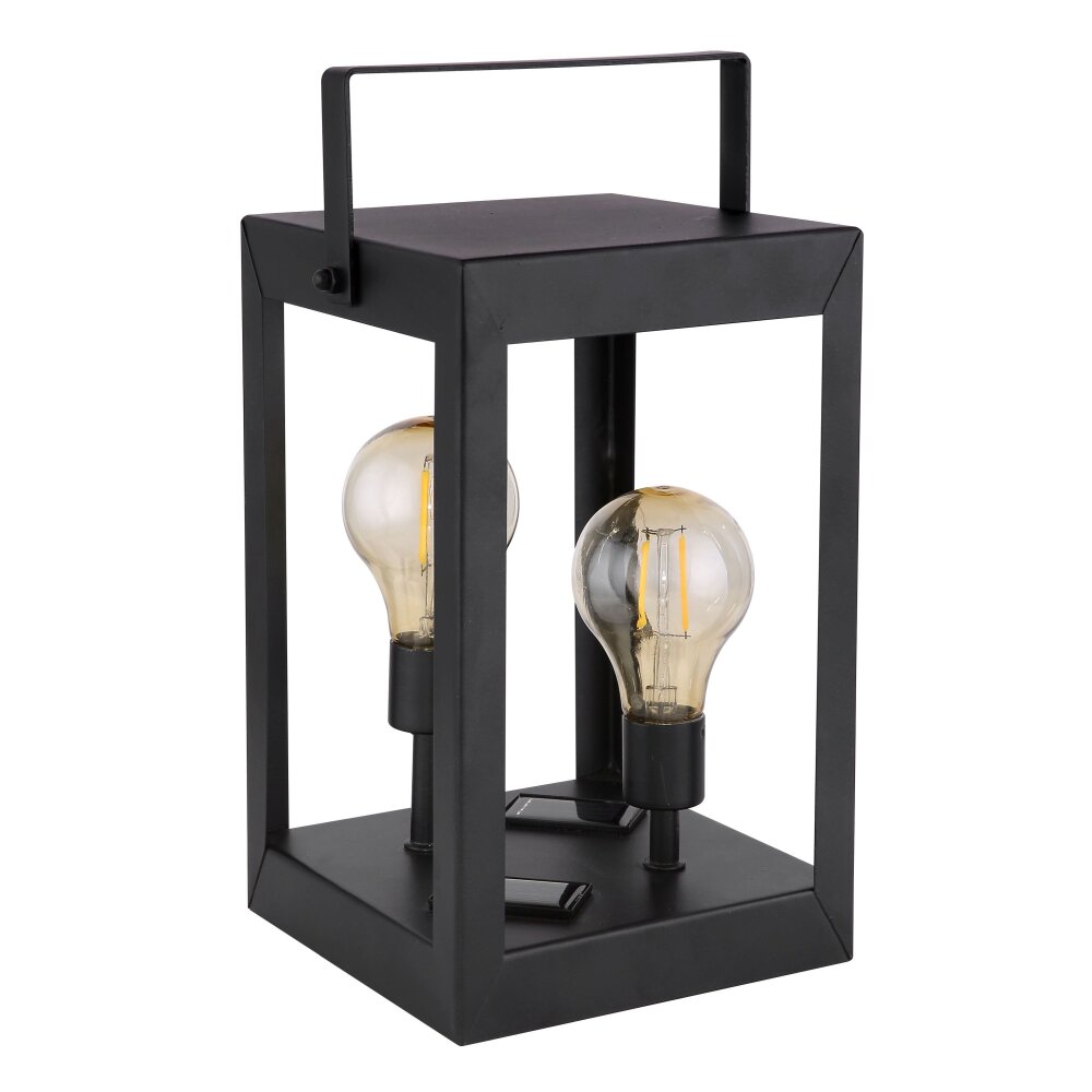 Globo Solarlamp LED Zwart, 2-lichts
