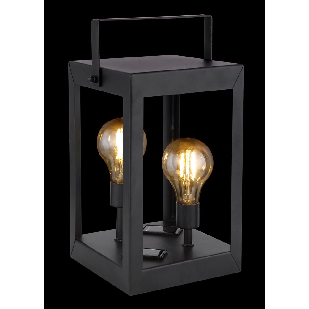 Globo Solarlamp LED Zwart, 2-lichts