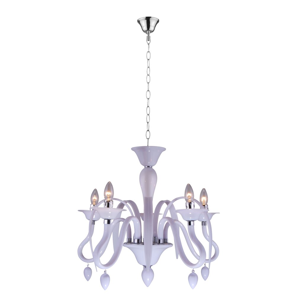 Globo BAYA kroonluchter Chroom, Wit, 5-lichts main product photo
