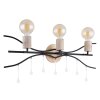 Globo NOLE Muurlamp Hout licht, Zwart, 3-lichts