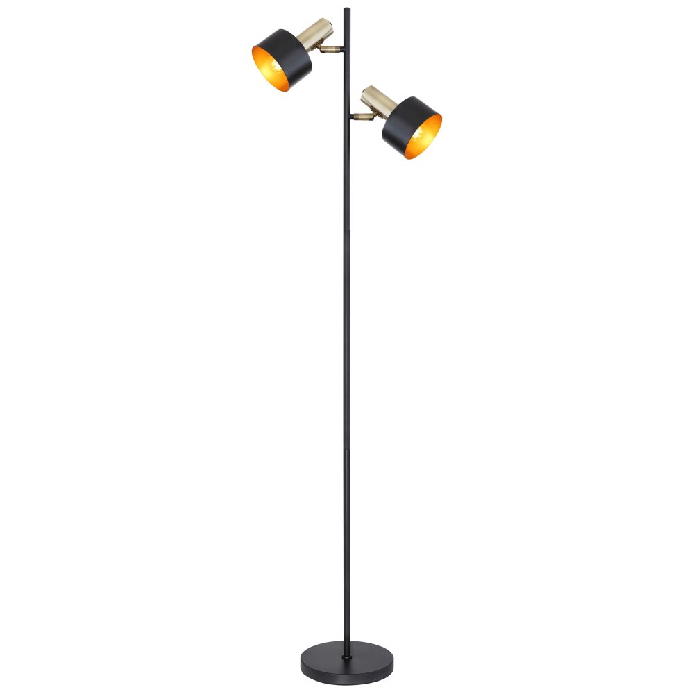 Globo SWINNI Staande lamp Goud, Zwart, 2-lichts main product photo