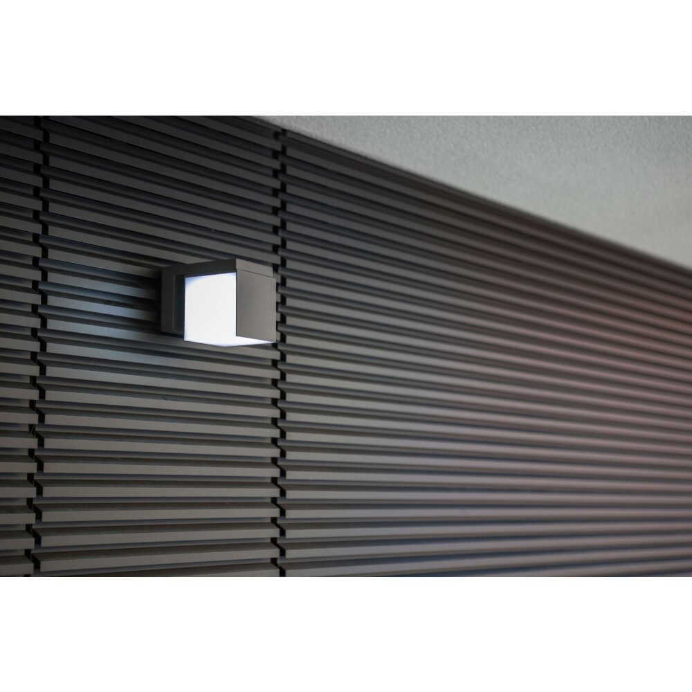 Lutec CUBA Buiten muurverlichting LED Antraciet, 1-licht main product photo