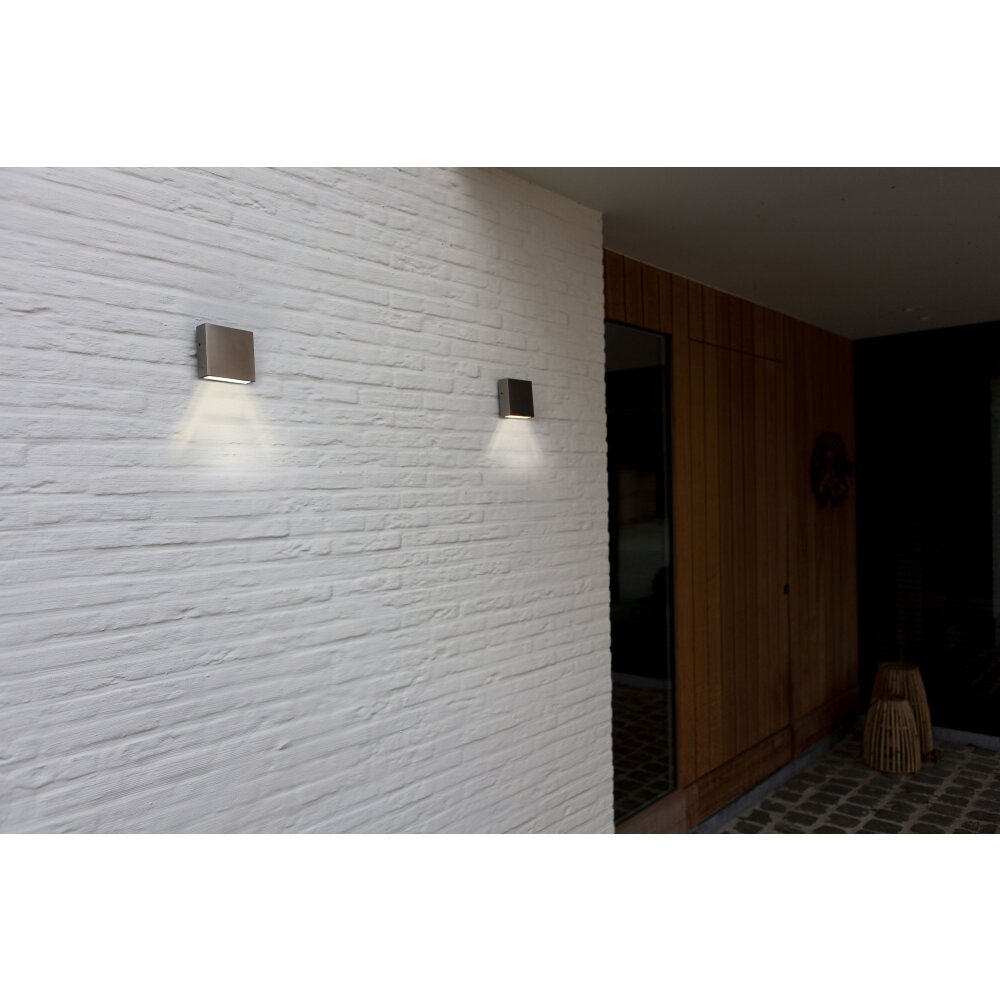Lutec Gemini XF Buiten muurverlichting LED roestvrij staal, 1-licht