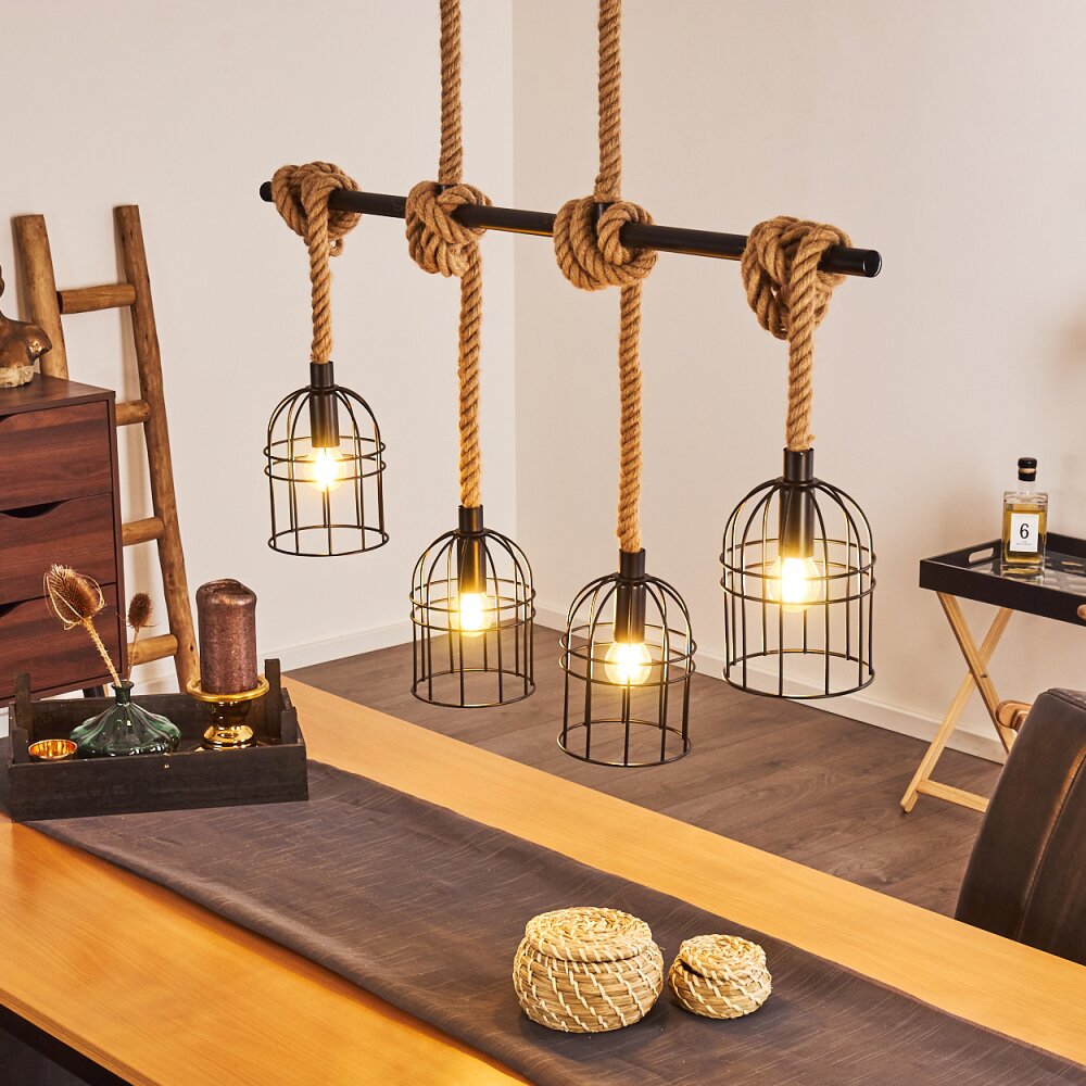 Ayocote Hanglamp Bruin, Zwart, 4-lichts main product photo