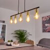 Tulla Hanglamp Messing, Zwart, 5-lichts
