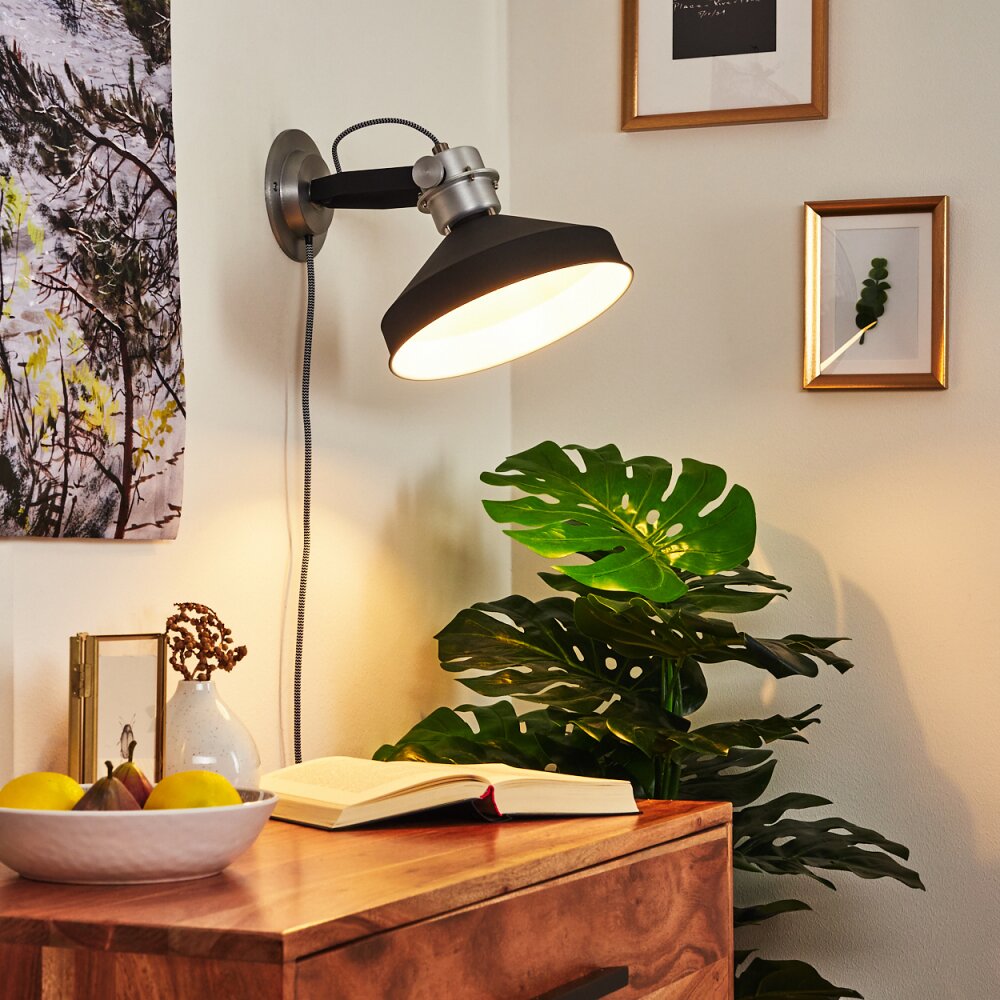 Chara Muurlamp Zwart, Zilver, 1-licht main product photo