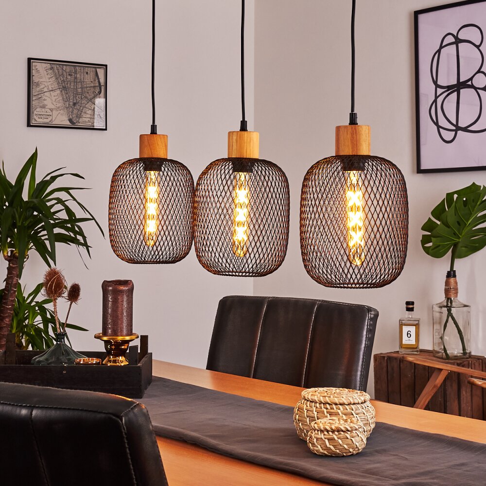 Ateponta Hanglamp Zwart, 3-lichts main product photo
