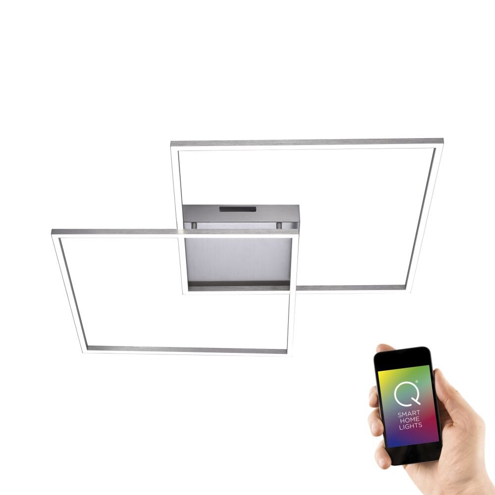 Paul Neuhaus Q-Inigo Plafondlamp LED roestvrij staal, 2-lichts, Afstandsbediening main product photo
