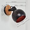 Imana Muurlamp Hout donker, Zwart, 1-licht
