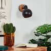 Imana Muurlamp Hout donker, Zwart, 1-licht