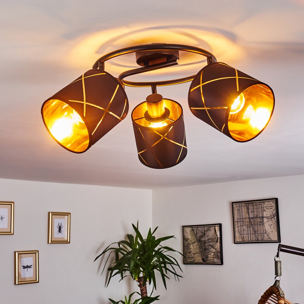 Opatija Plafondlamp Zwart, 3-lichts main product photo