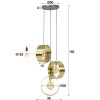Vegas Hanglamp Goud, 3-lichts Vegas Hanglamp Goud, 3-lichts